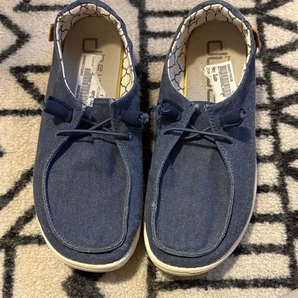 Hey Dudes Denim blue with glitter - size 8